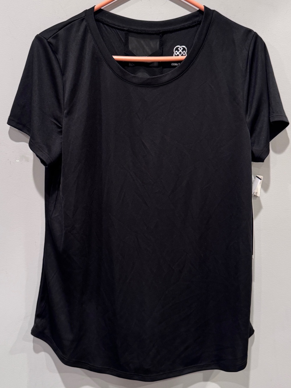 Daisy Fuentes Women’s Black Activewear Fit Short Sleeve Mesh Top Size L NWT - Picture 2 of 11